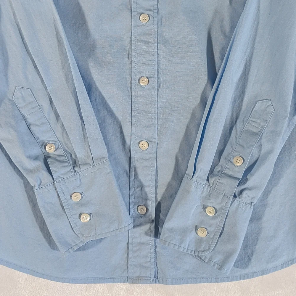 J Crew Stretch Perfect Light Blue Collared Long Sleeve Button Shirt XS (Flawed) - Picture 3 of 13